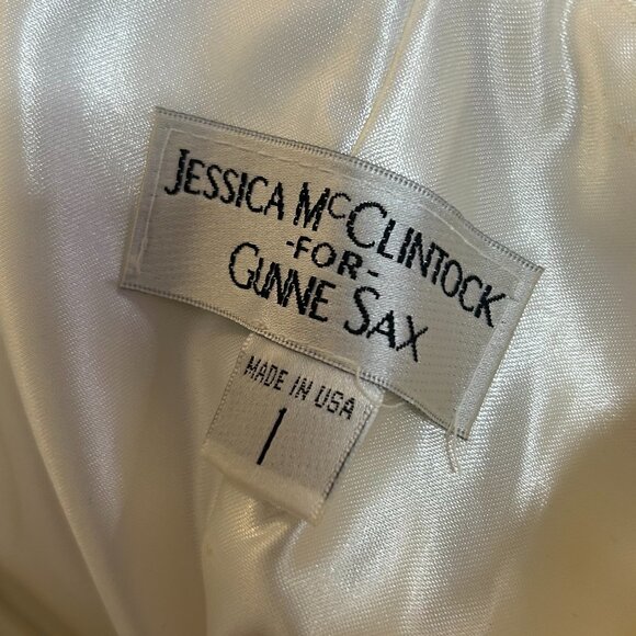 Cream strapless Y2K Vintage Jessica McClintock for Gunne Sax dress - Picture 7 of 7